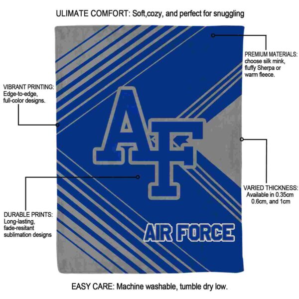 air force falcons diagonal stripes blue blanket new arrival