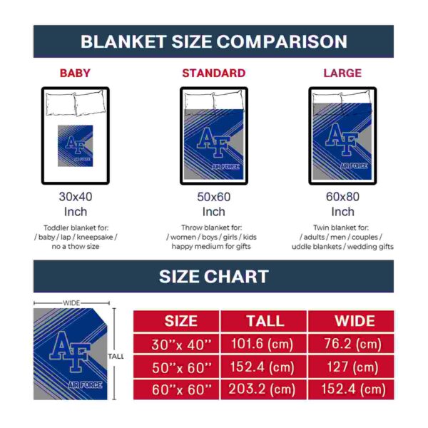 air force falcons diagonal stripes blue blanket trendy