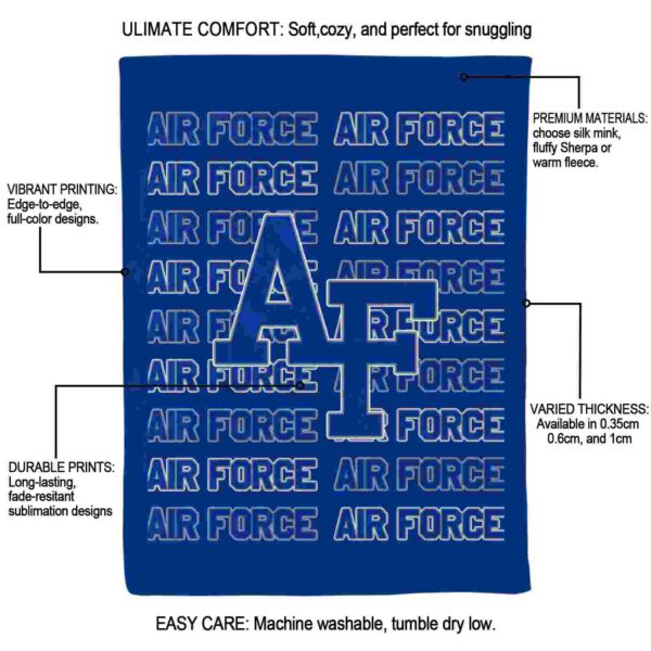 air force falcons fan pride blue blanket new arrival