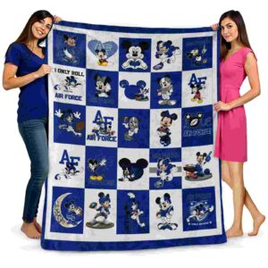 air force falcons mickey minnie blue white blanket fashion forward