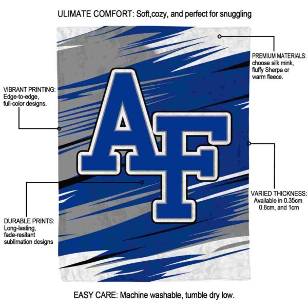 air force falcons paint streaks blue white blanket new arrival