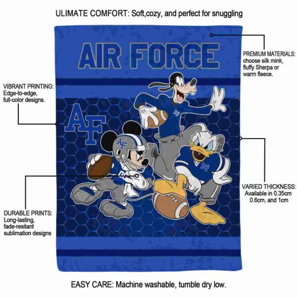 air force falcons three musketeers blue blanket new arrival