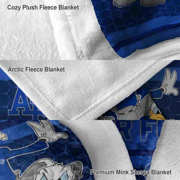 air force falcons three musketeers blue blanket premium grade