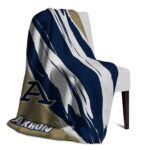 akron zips brushstrokes blue white blanket best selling
