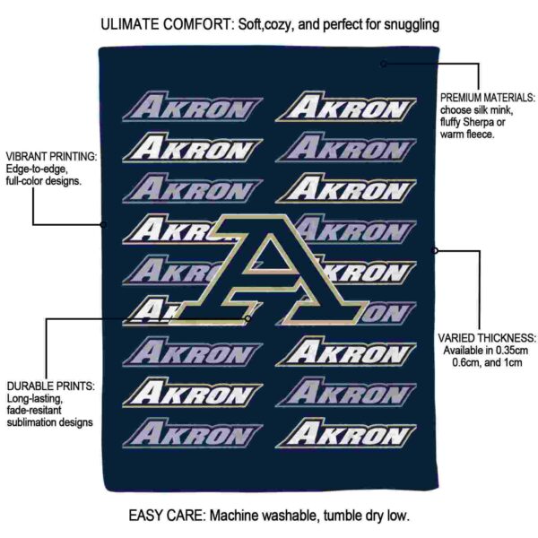 akron zips fan pride blue blanket new arrival