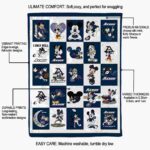 akron zips mickey minnie blue white blanket best selling