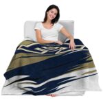 akron zips paint streaks blue white blanket best selling