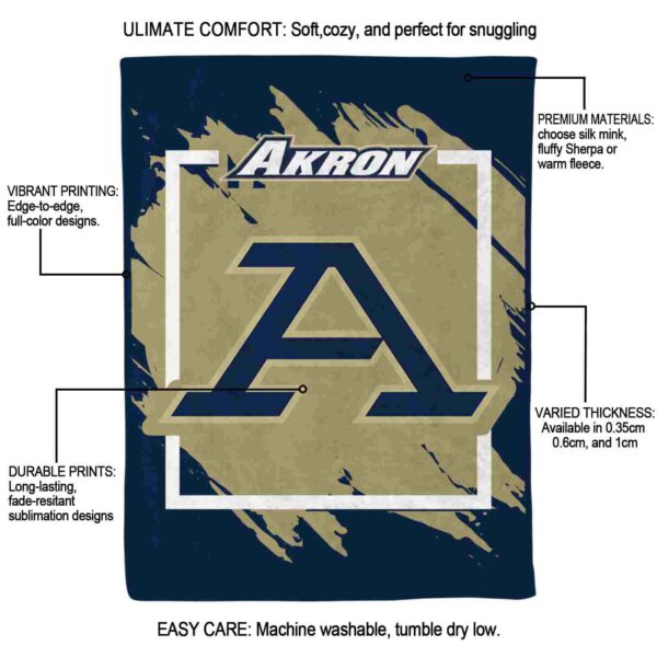akron zips splatter effect blue blanket new arrival