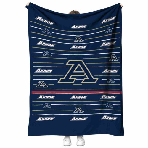 akron zips striped pattern blue blanket best selling