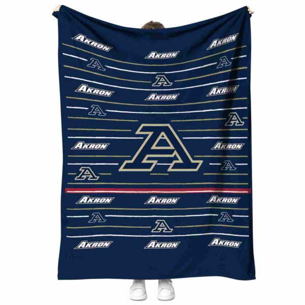akron zips striped pattern blue blanket best selling