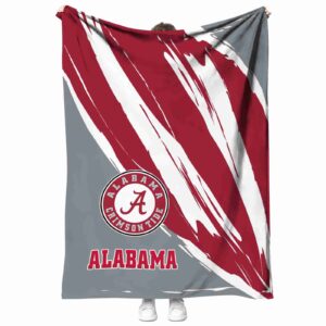 alabama crimson tide brushstrokes crimson white blanket best selling