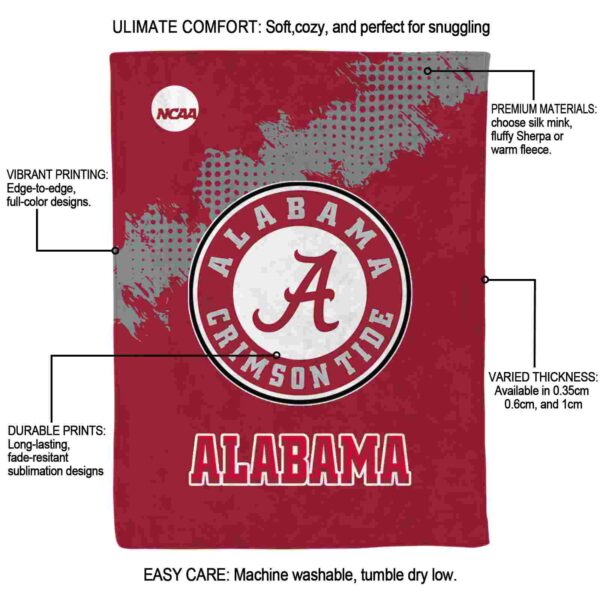 alabama crimson tide grunge texture crimson blanket new arrival