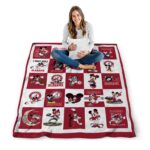 alabama crimson tide mickey minnie crimson white blanket high quality