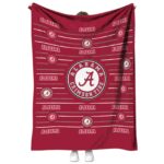 alabama crimson tide striped pattern crimson blanket best selling