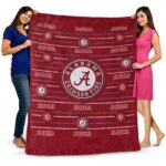 alabama crimson tide striped pattern crimson blanket best selling