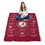 alabama crimson tide striped pattern crimson blanket best selling