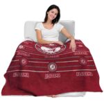 alabama crimson tide striped pattern crimson blanket best selling