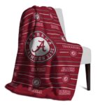 alabama crimson tide striped pattern crimson blanket best selling