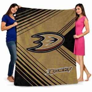 anaheim ducks diagonal stripes gold blanket fashion forward