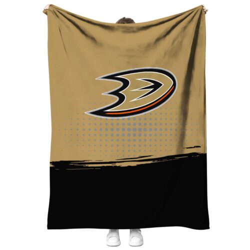 anaheim ducks gradient dots gold blanket best selling
