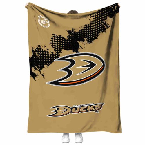 anaheim ducks grunge texture gold blanket best selling