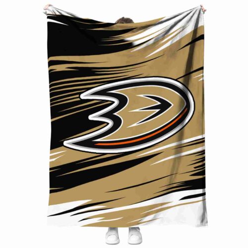 anaheim ducks paint streaks gold white blanket best selling