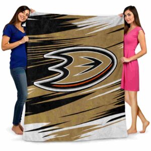 anaheim ducks paint streaks gold white blanket fashion forward