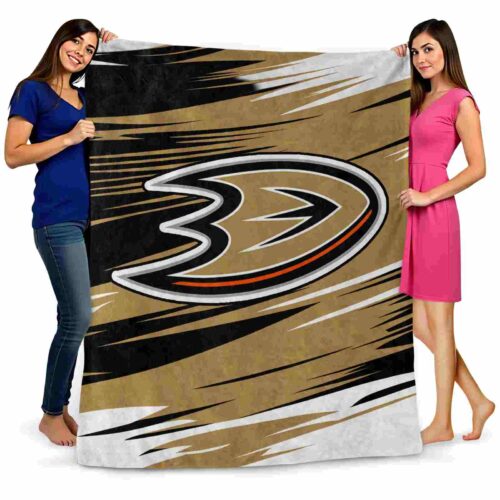 anaheim ducks paint streaks gold white blanket fashion forward