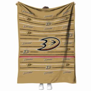 anaheim ducks striped pattern gold blanket best selling