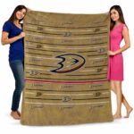 anaheim ducks striped pattern gold blanket best selling