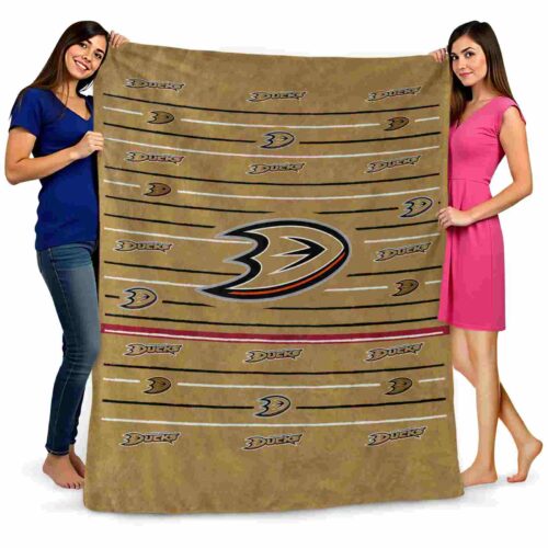 anaheim ducks striped pattern gold blanket fashion forward