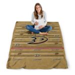 anaheim ducks striped pattern gold blanket best selling