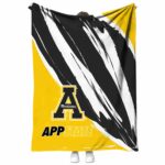 appalachian state mountaineers brushstrokes black white blanket best selling