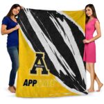 appalachian state mountaineers brushstrokes black white blanket best selling
