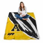 appalachian state mountaineers brushstrokes black white blanket best selling
