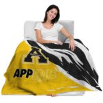 appalachian state mountaineers brushstrokes black white blanket best selling