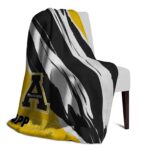 appalachian state mountaineers brushstrokes black white blanket best selling