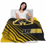 appalachian state mountaineers diagonal stripes black blanket best selling