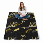 appalachian state mountaineers fan spirit black blanket high quality