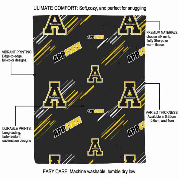 appalachian state mountaineers fan spirit black blanket new arrival