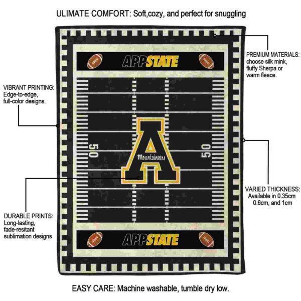 appalachian state mountaineers football field black blanket new arrival