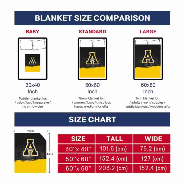 appalachian state mountaineers gradient dots black blanket trendy