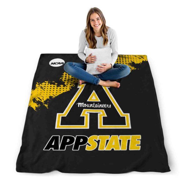 appalachian state mountaineers grunge texture black blanket high quality