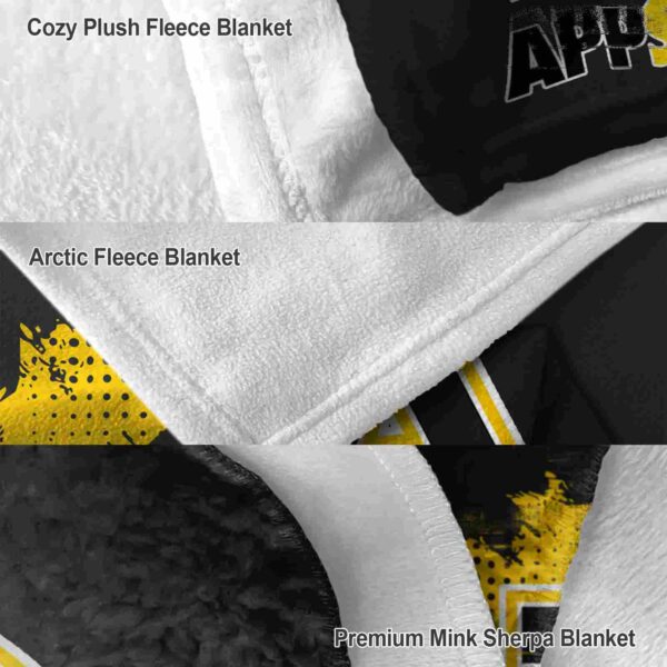 appalachian state mountaineers grunge texture black blanket premium grade