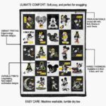 appalachian state mountaineers mickey minnie black white blanket best selling
