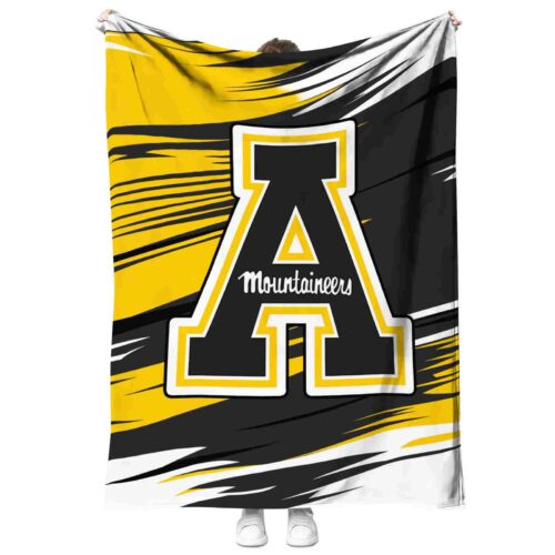 appalachian state mountaineers paint streaks black white blanket best selling