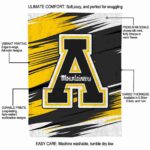 appalachian state mountaineers paint streaks black white blanket best selling