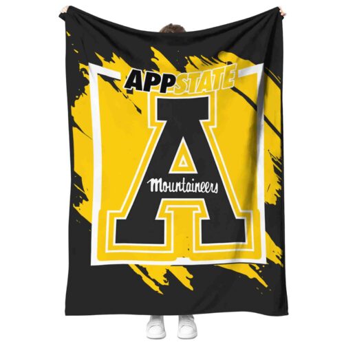 appalachian state mountaineers splatter effect black blanket best selling