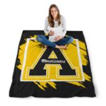 appalachian state mountaineers splatter effect black blanket high quality