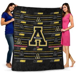appalachian state mountaineers striped pattern black blanket fashion forward